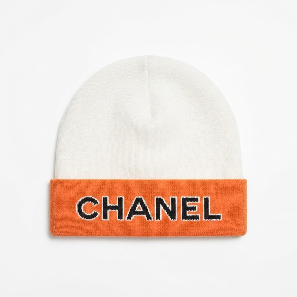 Chanel CC Text Band Knit Beanie
