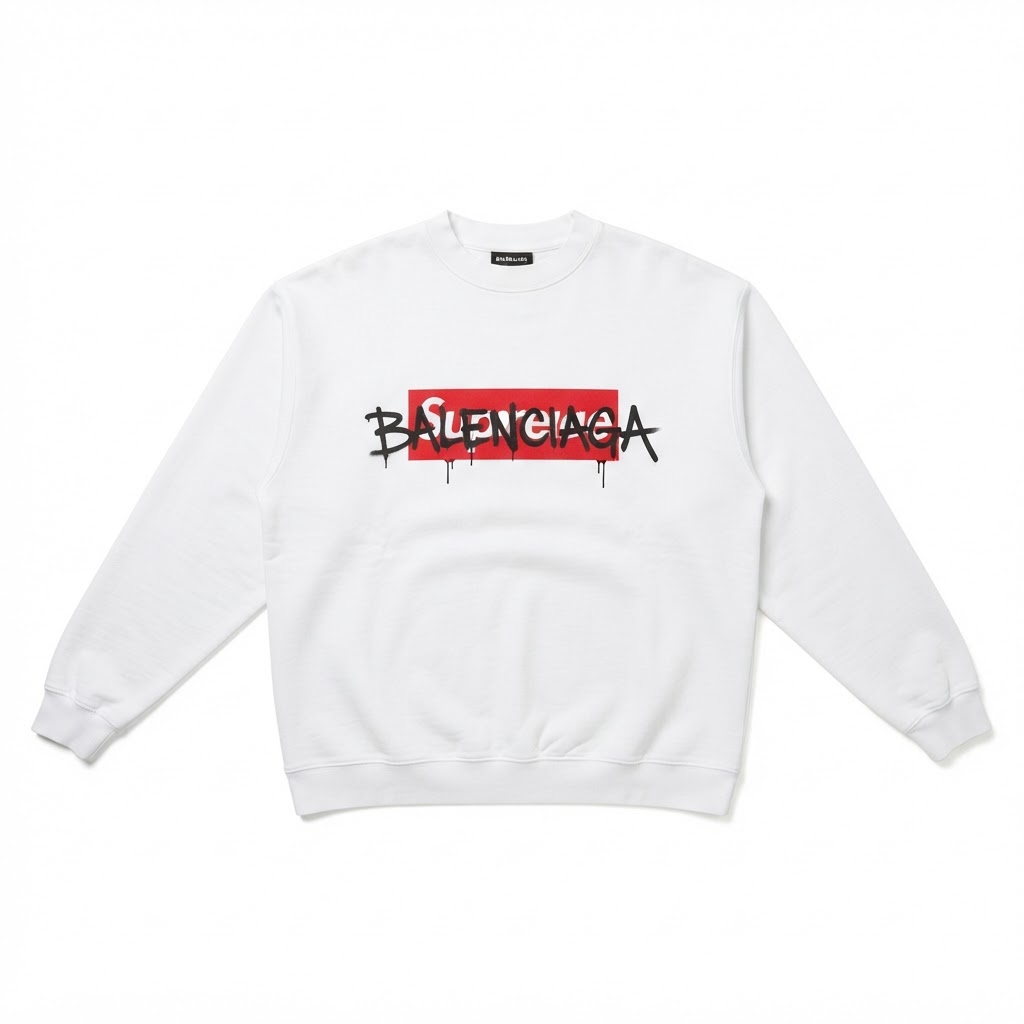 Supreme x Balenciaga Graffiti Box Logo Crewneck