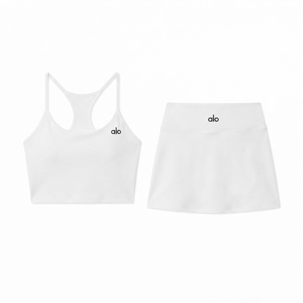 Alo Spaghetti Strap Crop Top & Mini Skirt Set