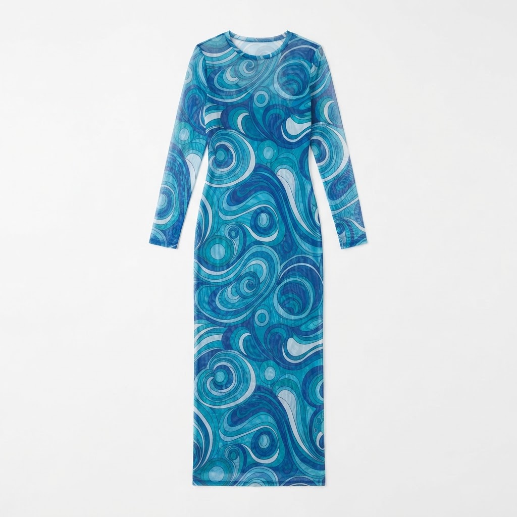 Pucci Psychedelic Mesh Maxi Dress