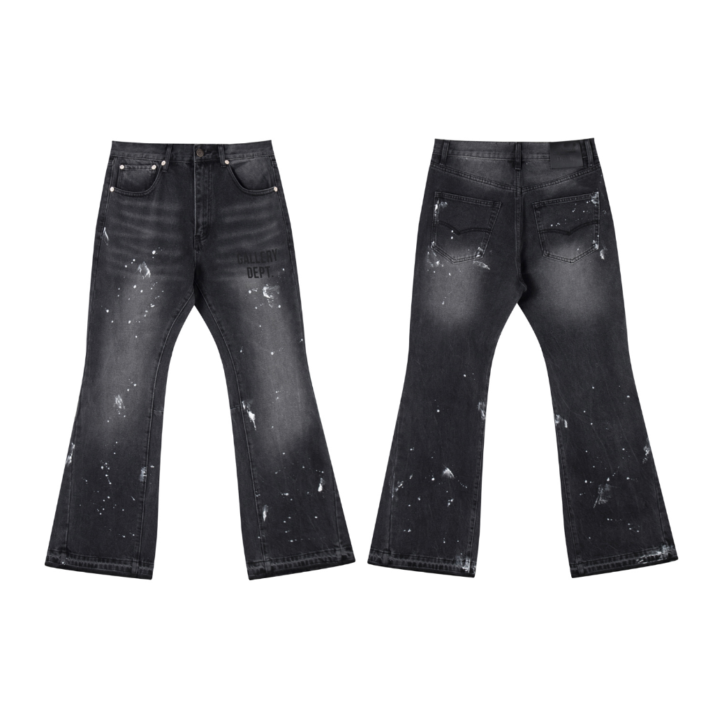 Gallery Dept. Light Wash Black Insert Jeans