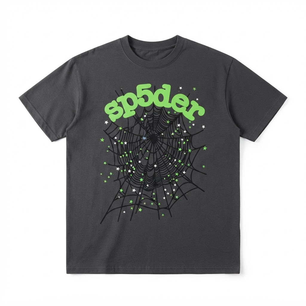 Sp5der Charcoal Web T-Shirt