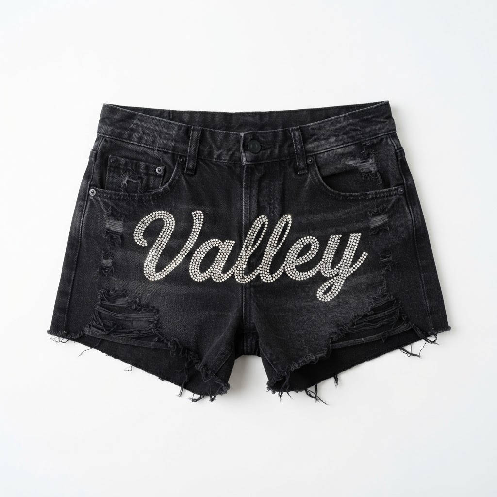 Vale Rhinestone Shorts — Black