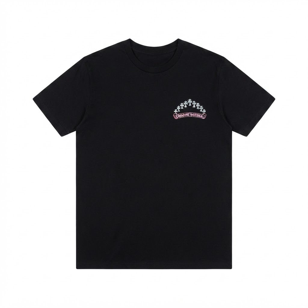 Chrome Hearts Pink Banner Cross Tee