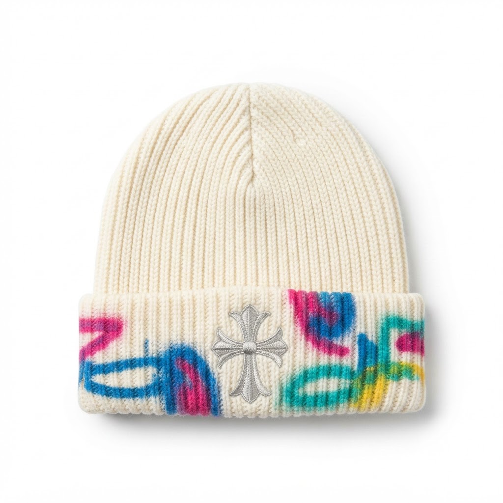 Ami Paris Heart Logo Beanie — Blue Logo