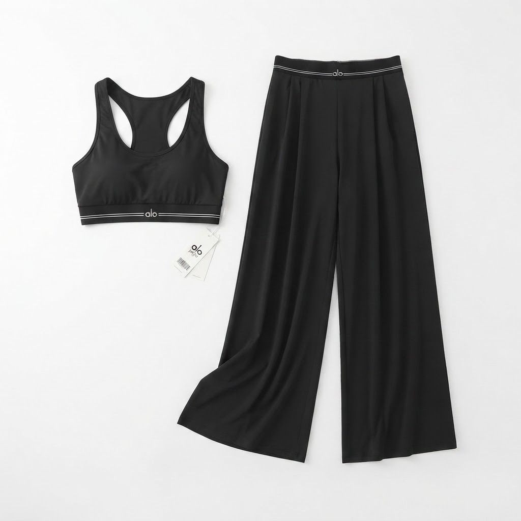 Alo Yoga Sports Bra & Wide Leg Set