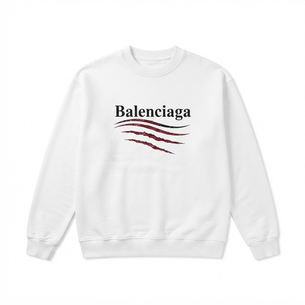 Balenciaga Scratch Lines Crewneck