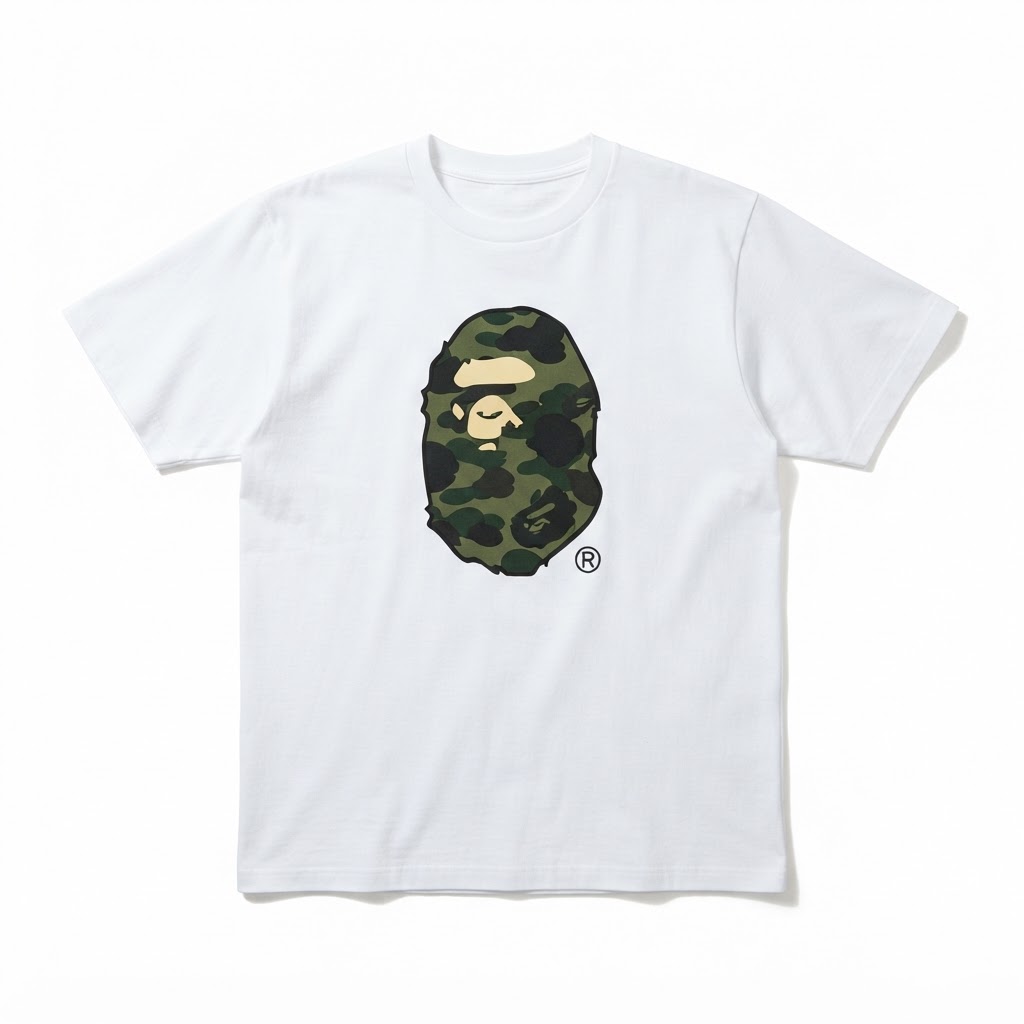 BAPE Green Camo Ape Head Tee