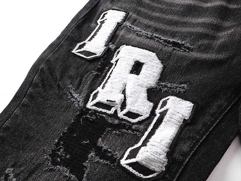 AMIRI MA IRI Distressed Black Jeans
