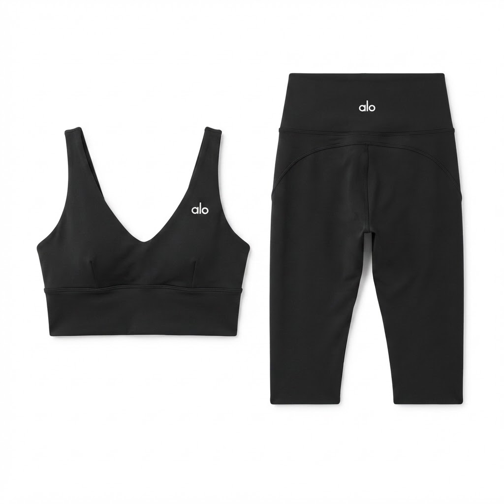 Alo Contoured V-Neck Bra & Leggings Set