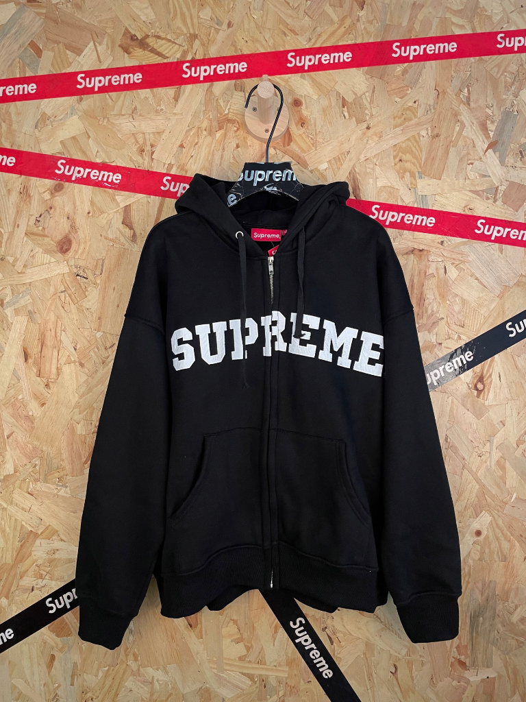Supreme Zip-Up Hoodie — Black