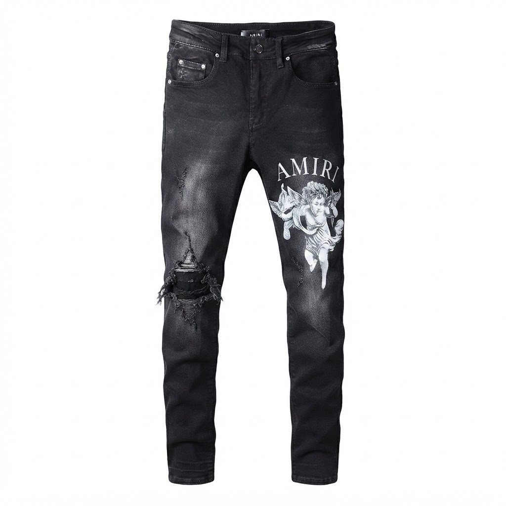 AMIRI Cherub Distressed Black Jeans