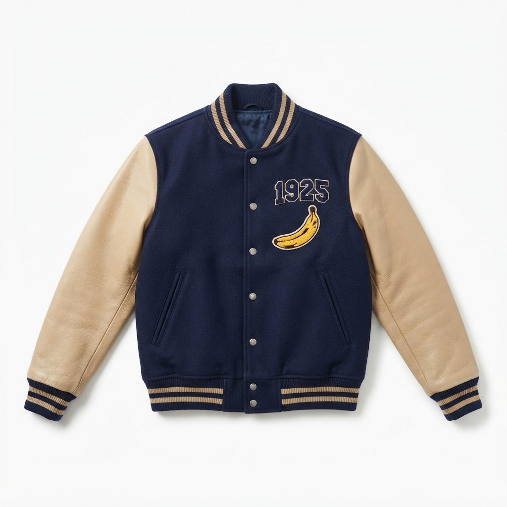 Varsity Jacket — Navy / Tan Banana 1925
