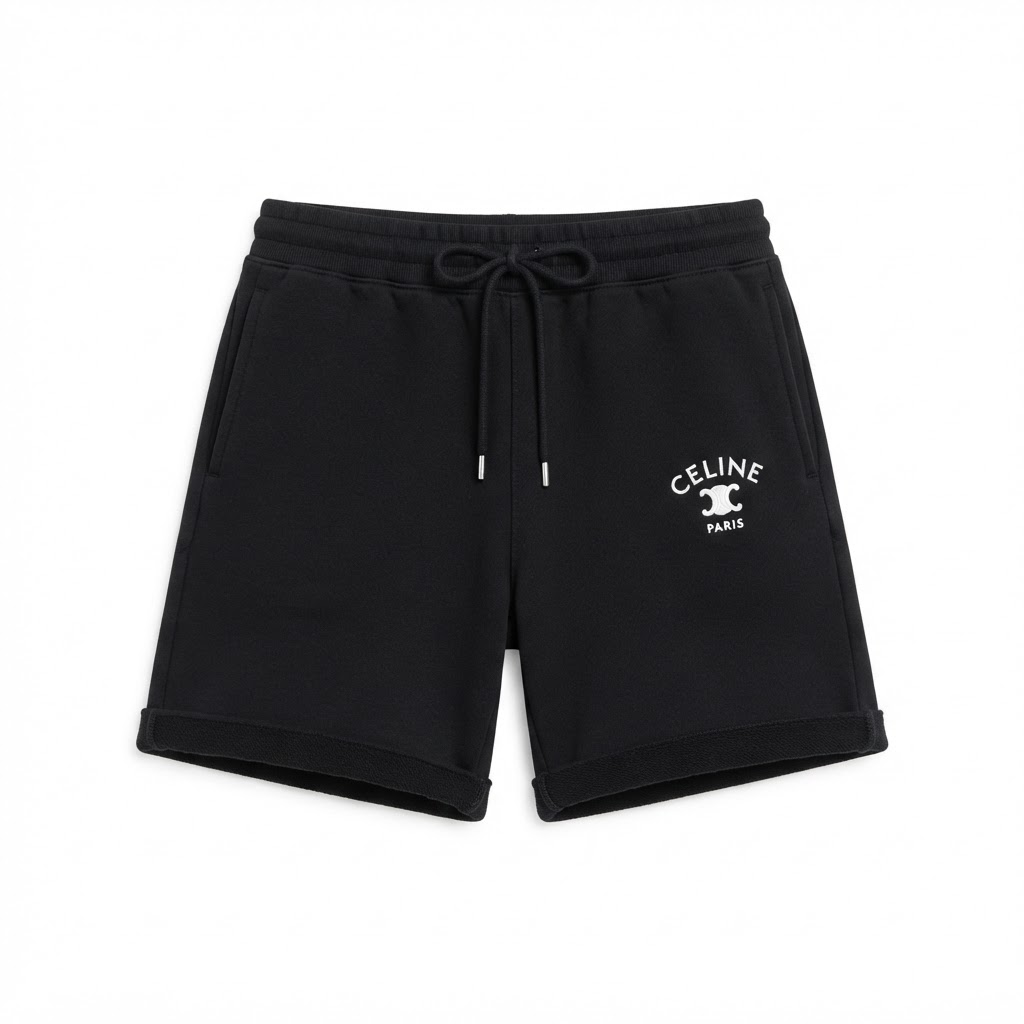 CELINE Triomphe Logo Drawstring Shorts