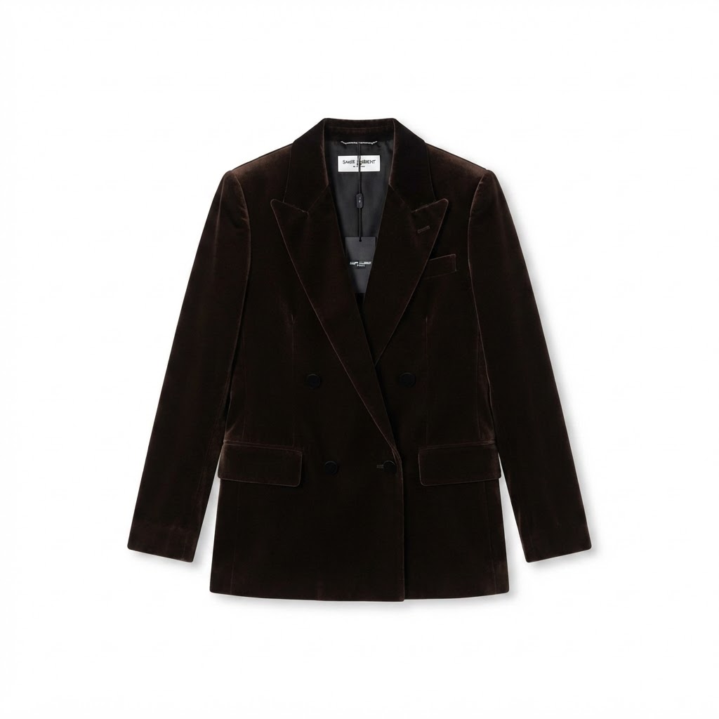 Saint Laurent Velvet Double-Breasted Blazer