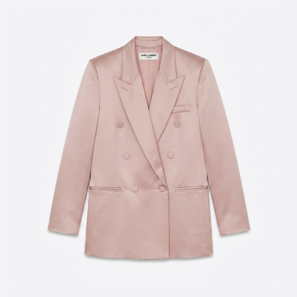 Saint Laurent Satin Double-Breasted Blazer