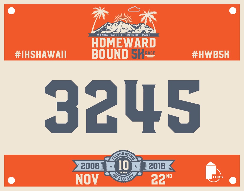 Homeward Bound 5K Race Bib
