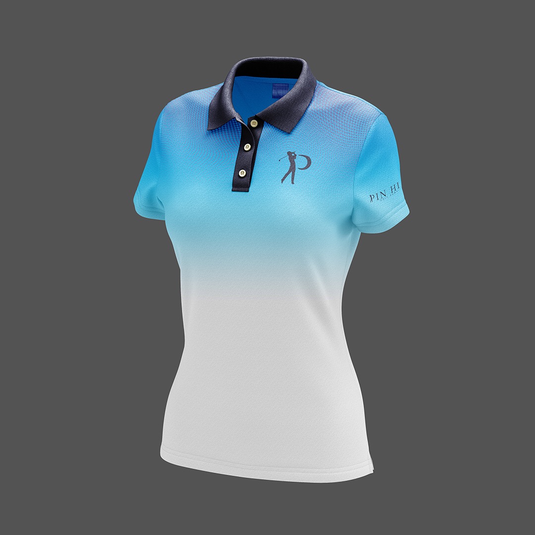 Pin Hi Gradient Denim-Collar Polo