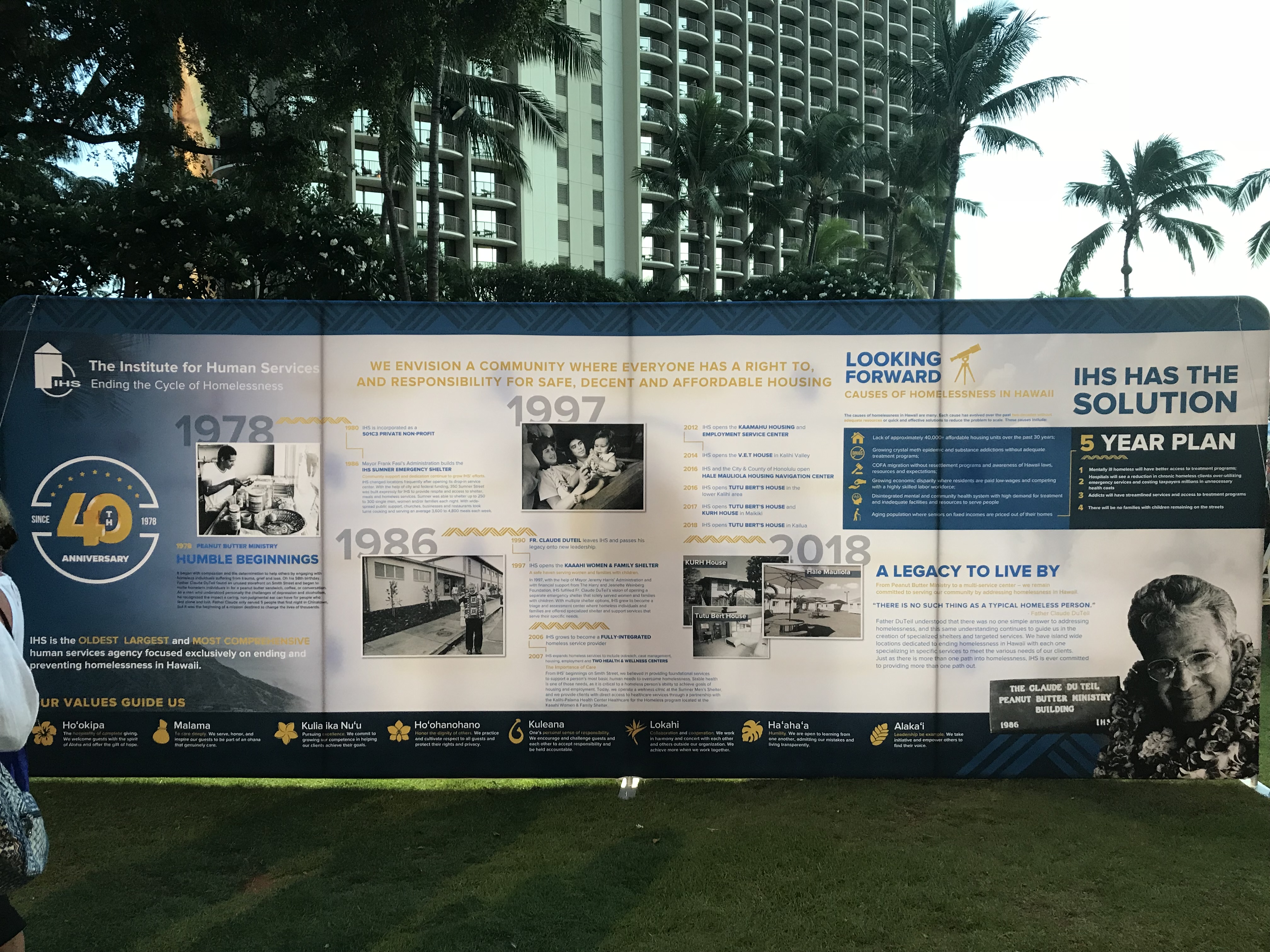 IHS 40-Year Legacy Timeline Display