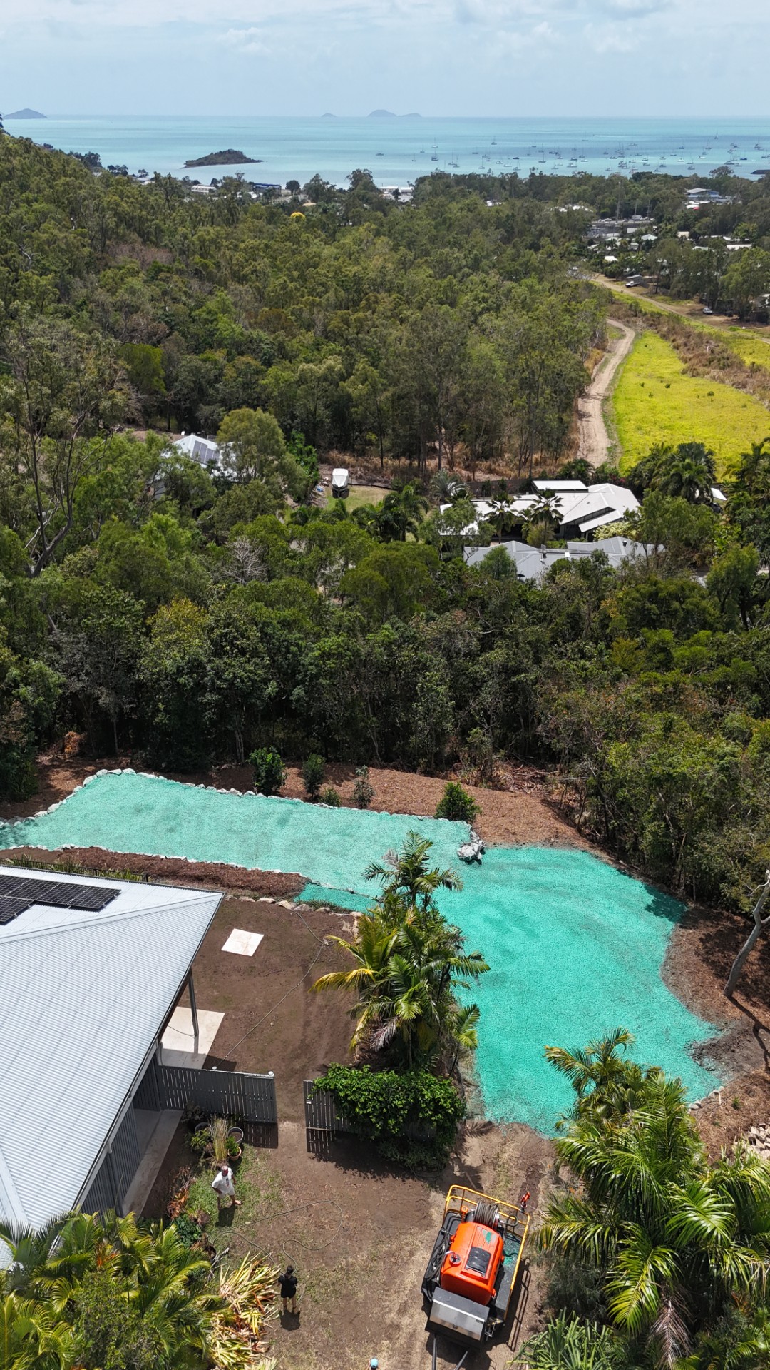 Residential lawn hydroseeding