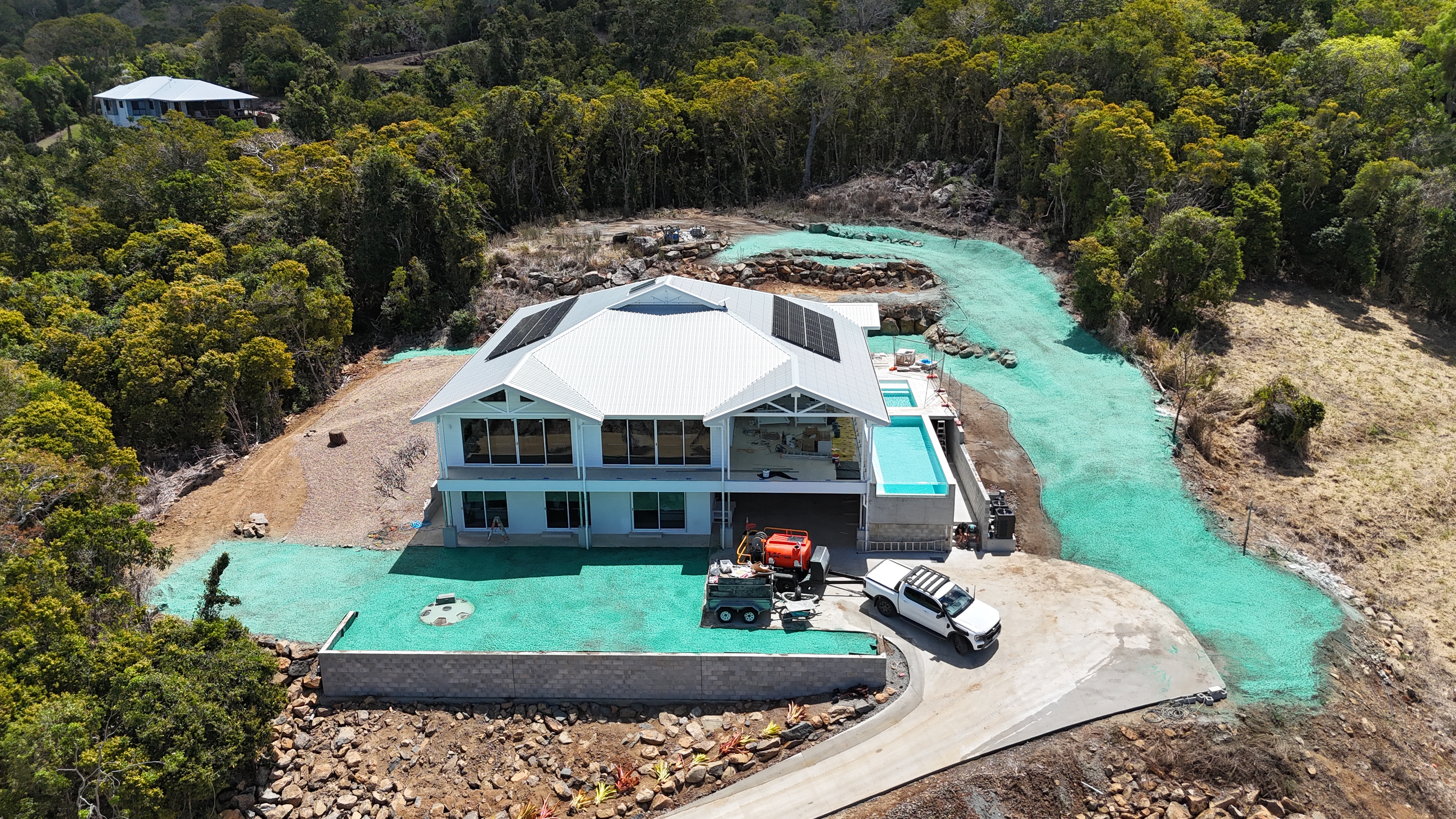 Residential lawn hydroseeding, Erosion Control