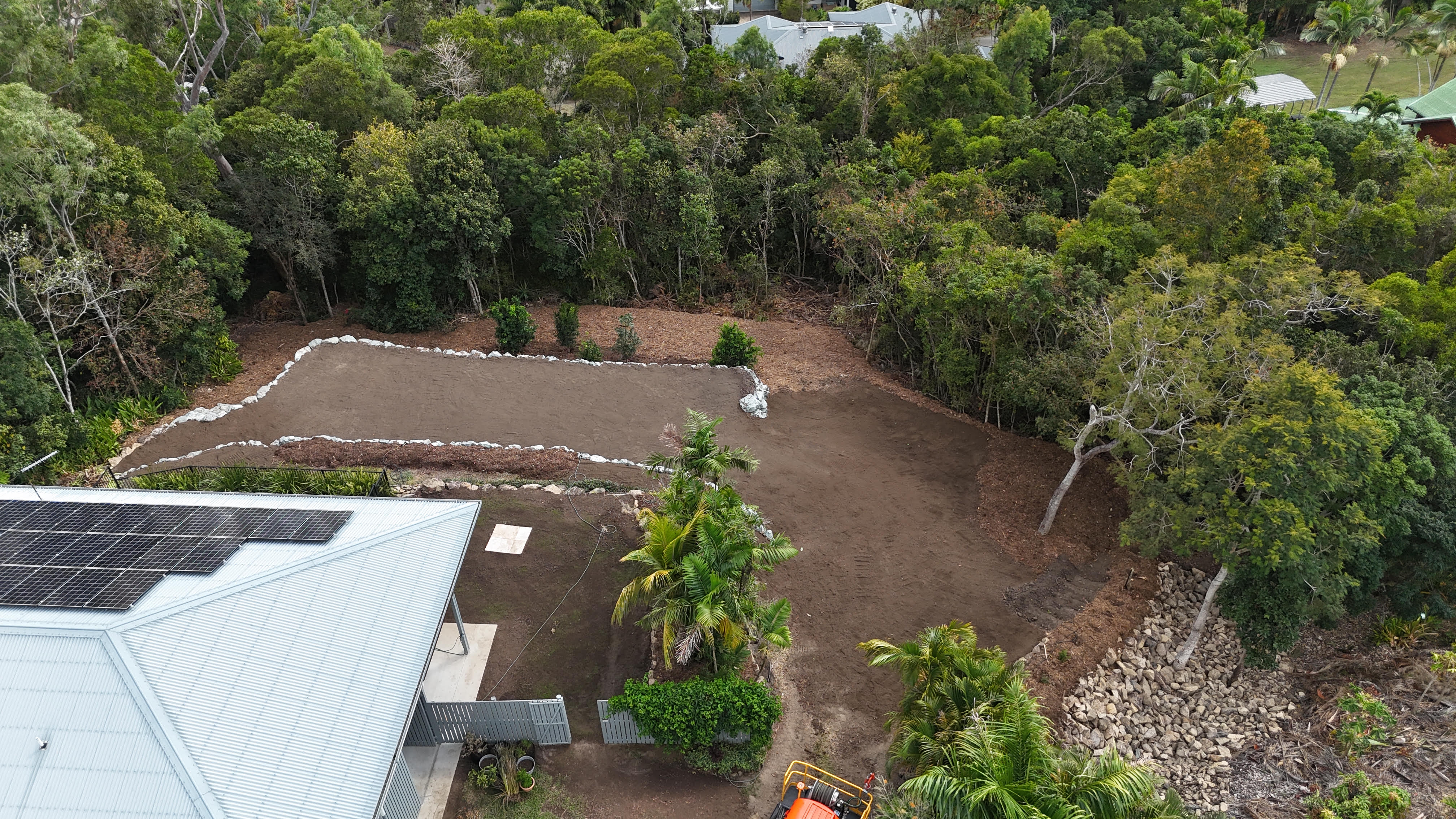 Backyard before hydroseeding