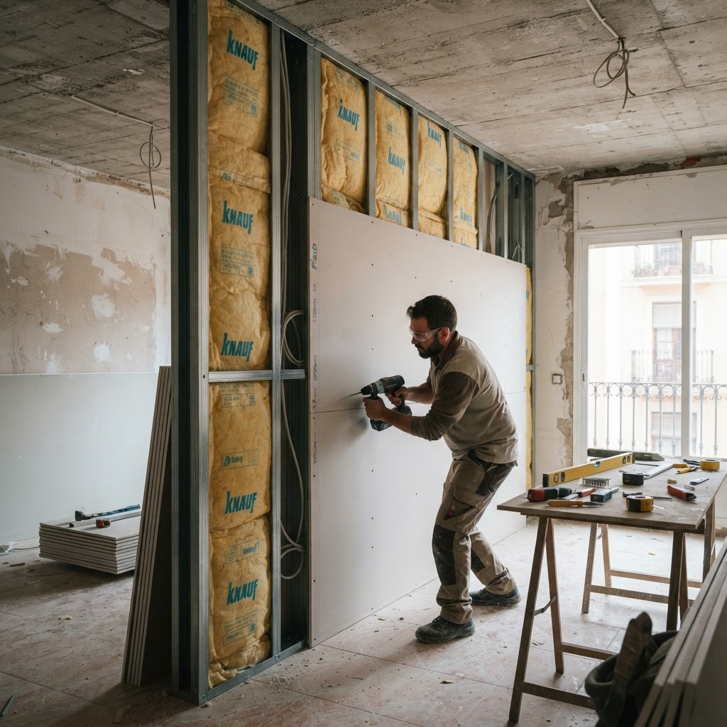 Pladur para dividir habitaciones o crear armarios: cuándo compensa frente a la obra