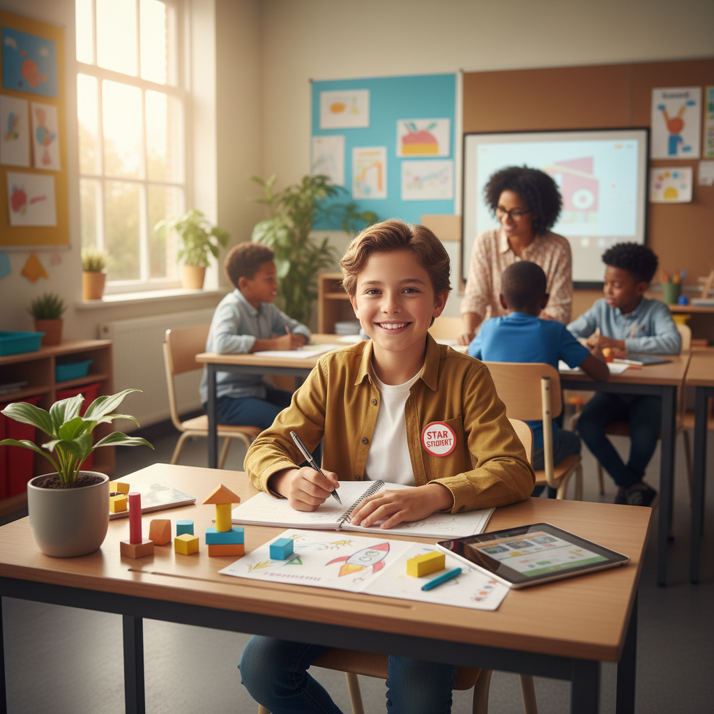 Kinderen aan het werk in de klas