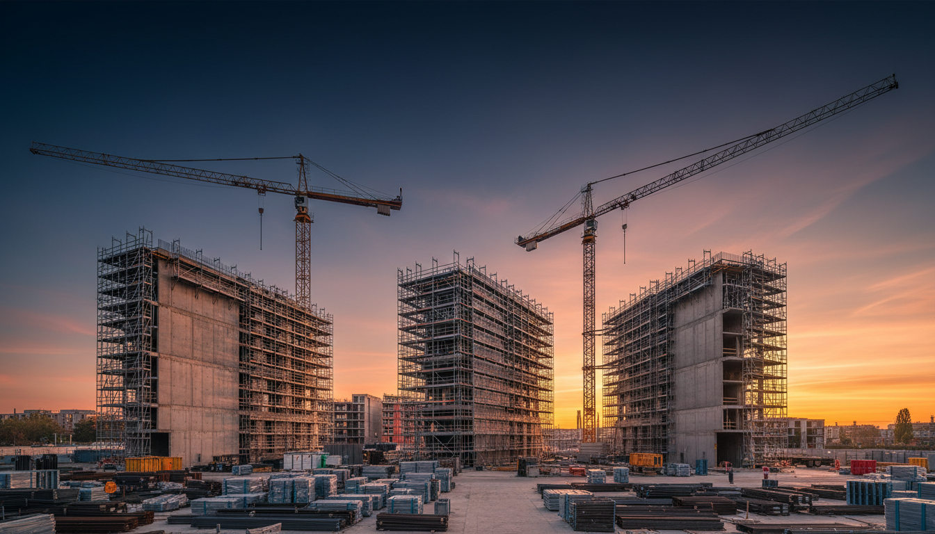 Moderne organisierte Baustelle
