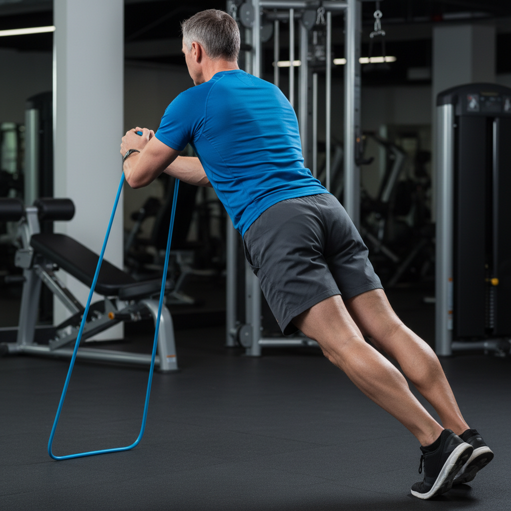 Single Leg Forward Bends with Tube on Left Leg