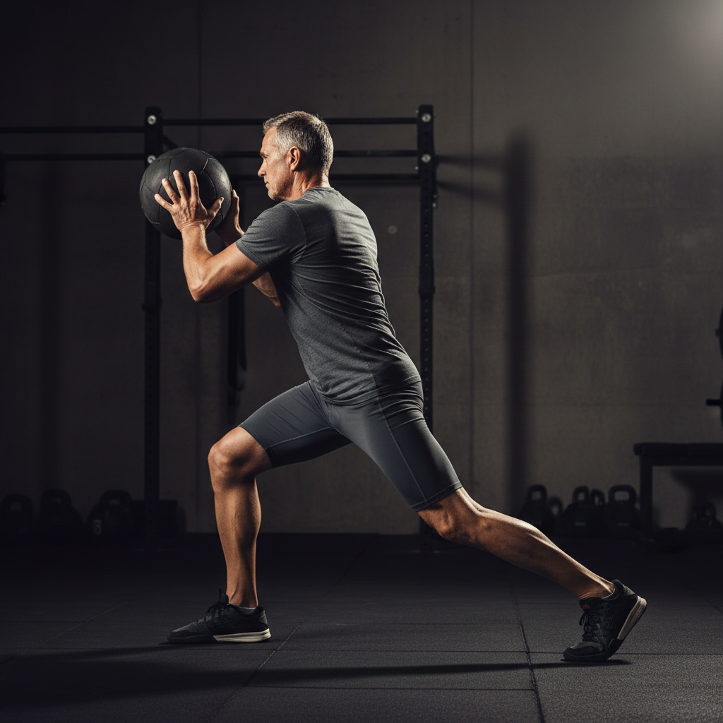 Rotating Ball Throws in Lunge Stance (Left)