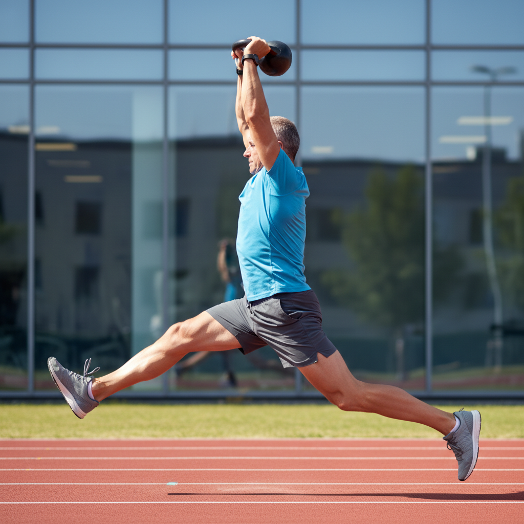 Overhead Lunge Jumps (Outside)