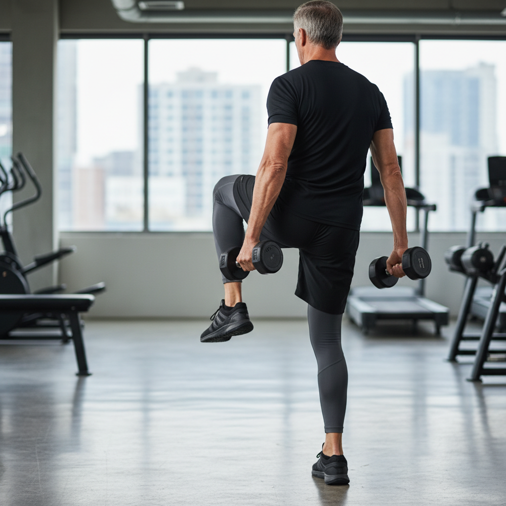 Single Leg Knee-Ups with Weights