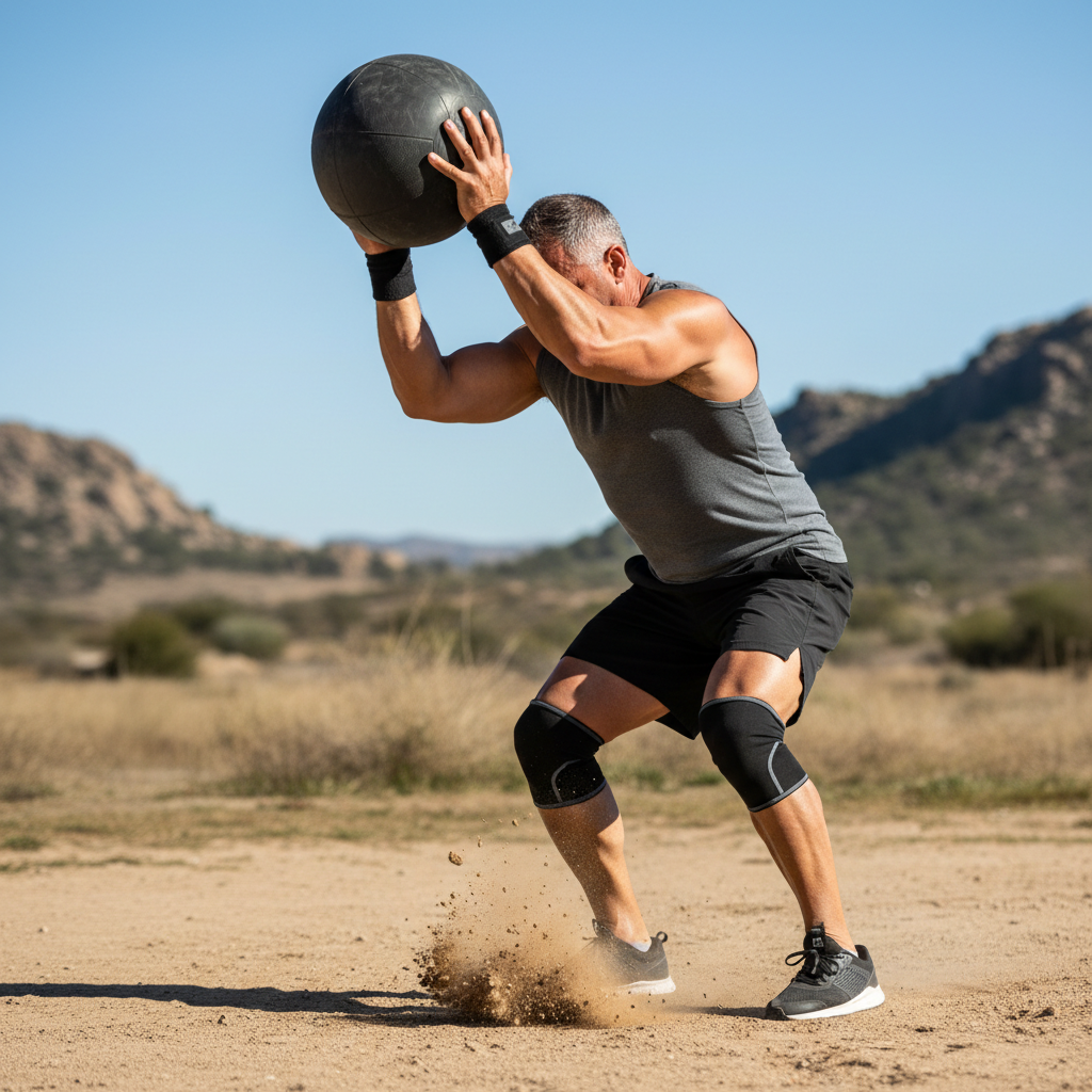 Hip Hinging Vertical Ball Slams (Outside)