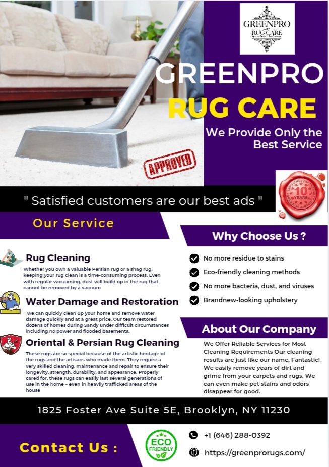Design sample — GREENPRO RUG CARE