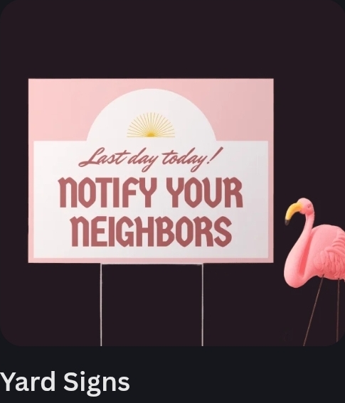 Yard Sign Layout