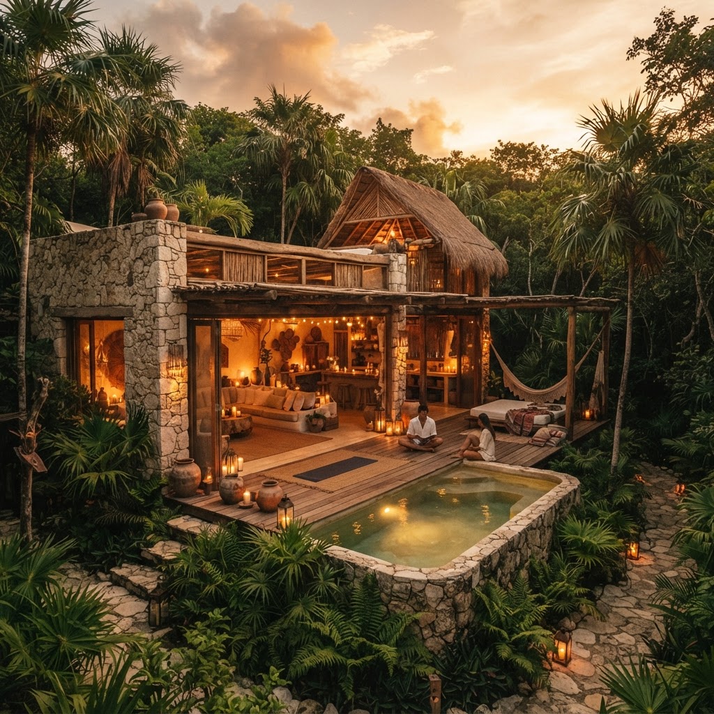 A private villa sanctuary in Tulum jungle