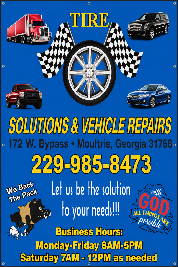Tire Solutions & Vehicle Repairs Sign