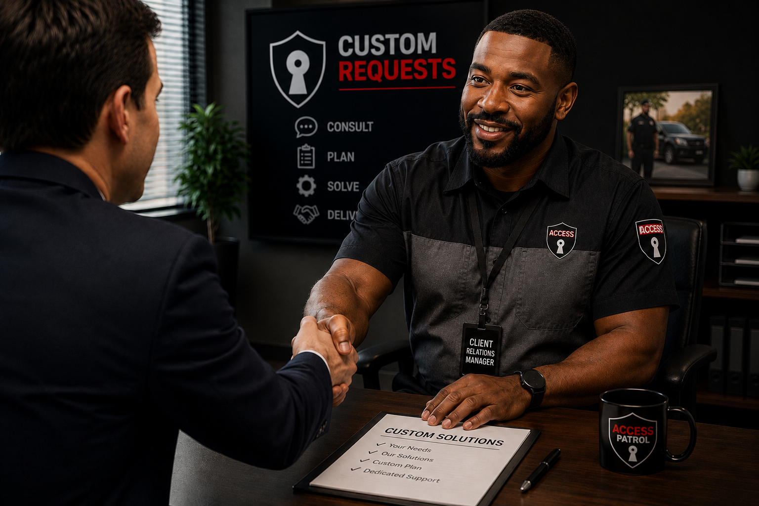 Client consultation for custom security request