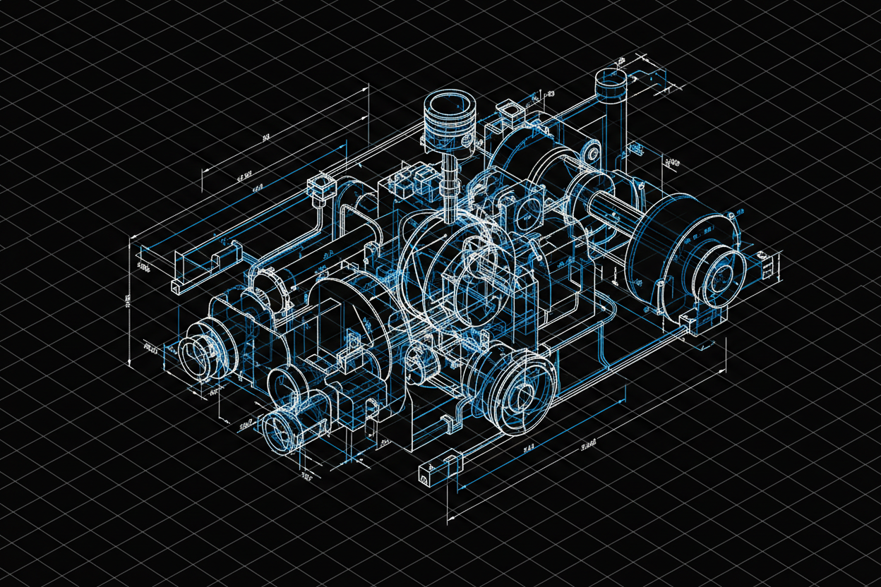 Engineering blueprint representing revenue infrastructure