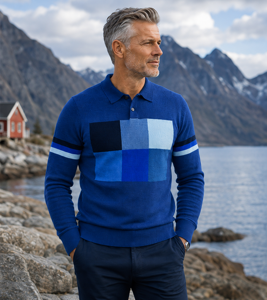 Nordic Six Polo Knit — på norsk kyst med fjord og fjell 3