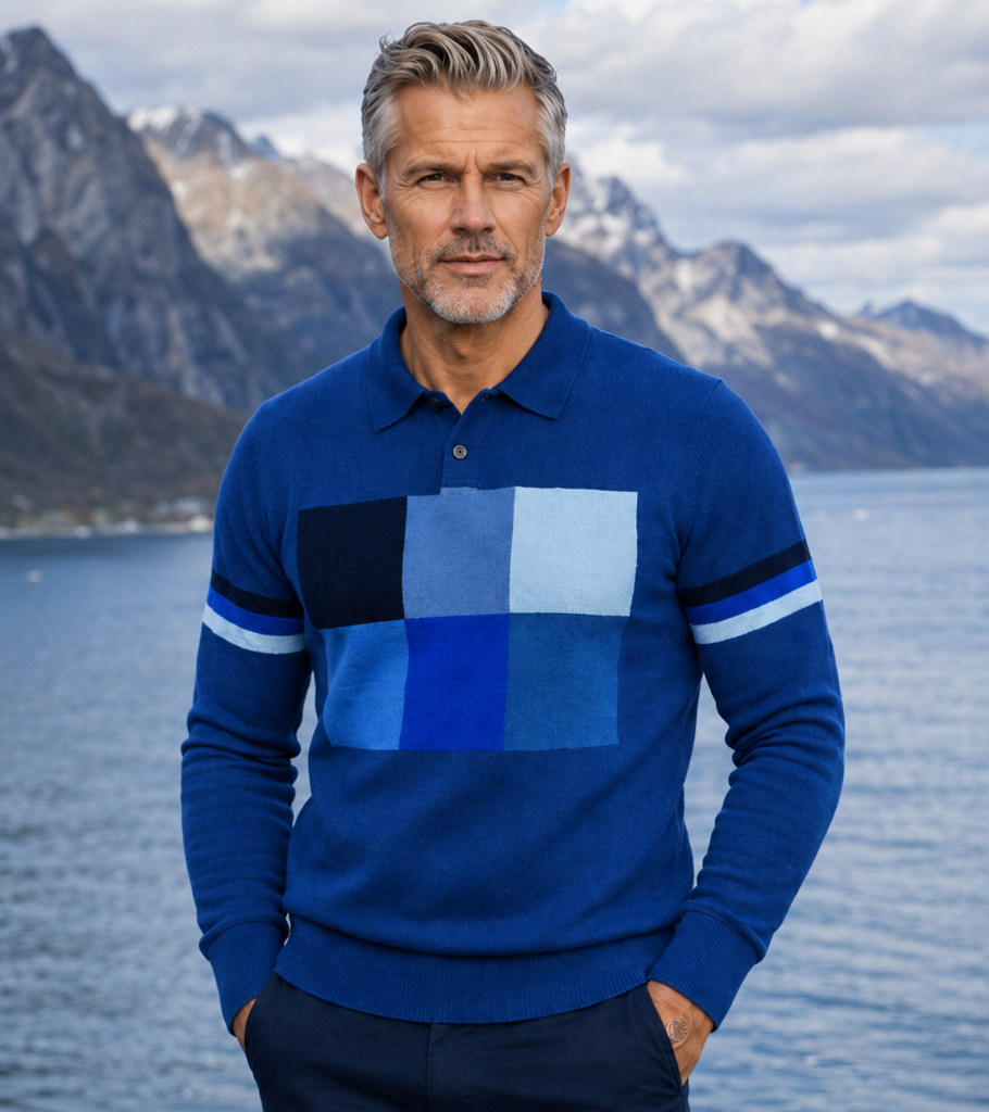 Nordic Six Polo Knit — på norsk kyst med fjord og fjell 5