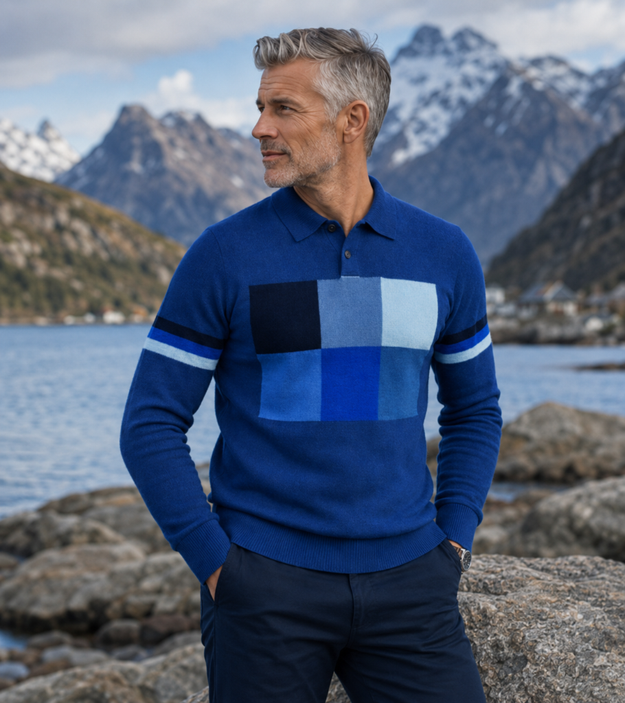 Nordic Six Polo Knit — på norsk kyst med fjord og fjell 4