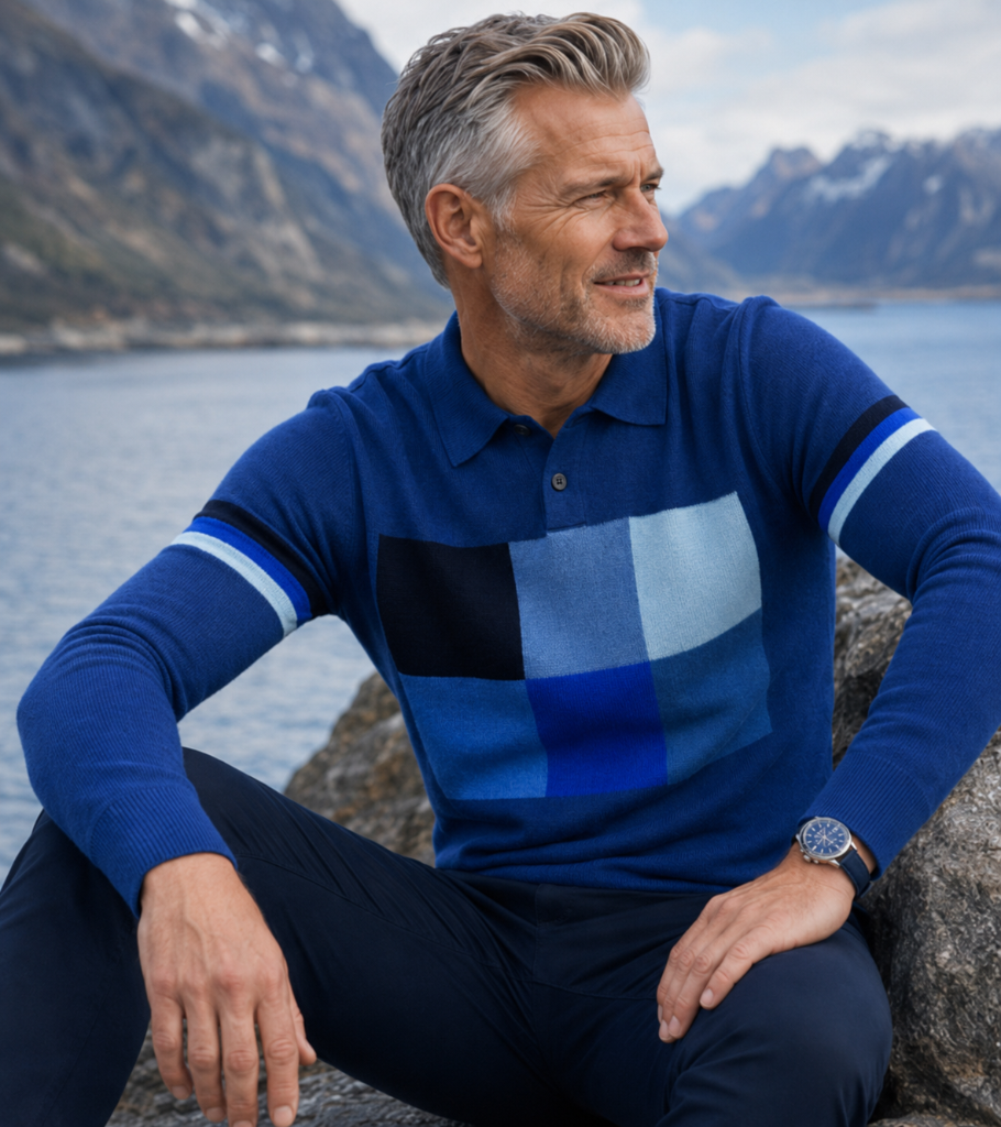 Nordic Six Polo Knit — på norsk kyst med fjord og fjell 1