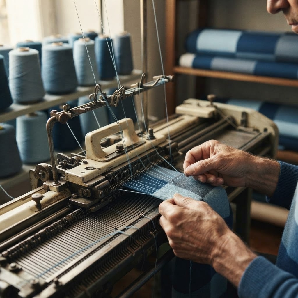 Intarsia-strikking i portugisisk atelier