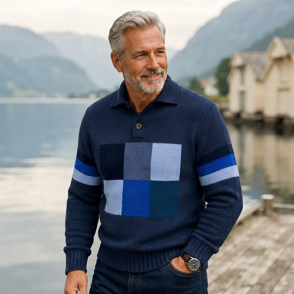 Nordic Six polo genser — Forra · Fjordlys