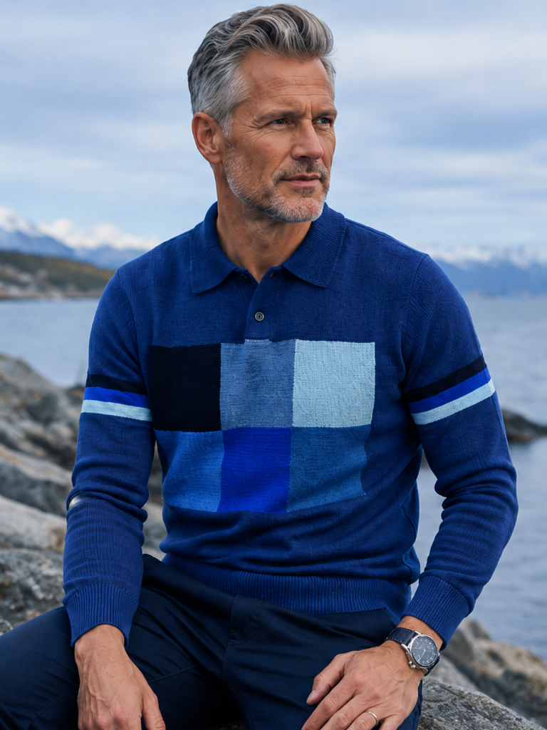 Nordic Six Polo Knit — på norsk kyst med fjord og fjell 7