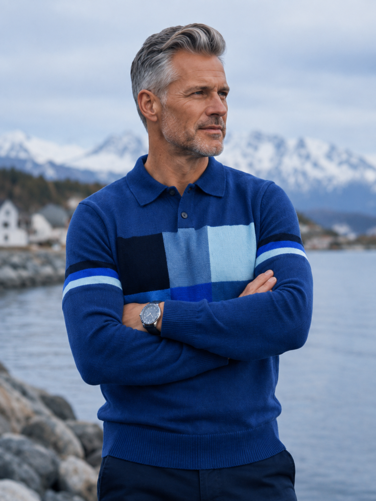 Nordic Six Polo Knit — på norsk kyst med fjord og fjell 9