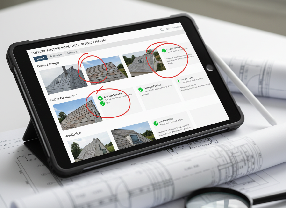 Professional roof inspection report