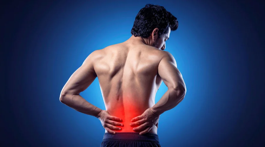 Person experiencing back pain